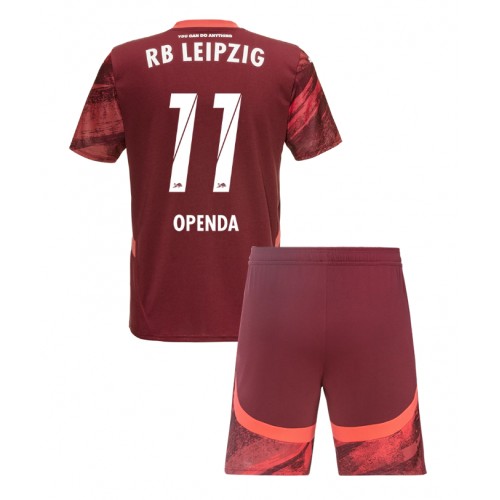 Otroški Nogometni dresi RB Leipzig Lois Openda #11 Gostujoči 2024-25 Kratek Rokav (+ Kratke hlače)